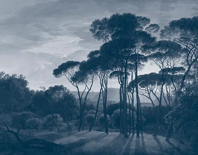 Papier peint Paysages lointains – Bagnone bleu panoramique Lou Garu
