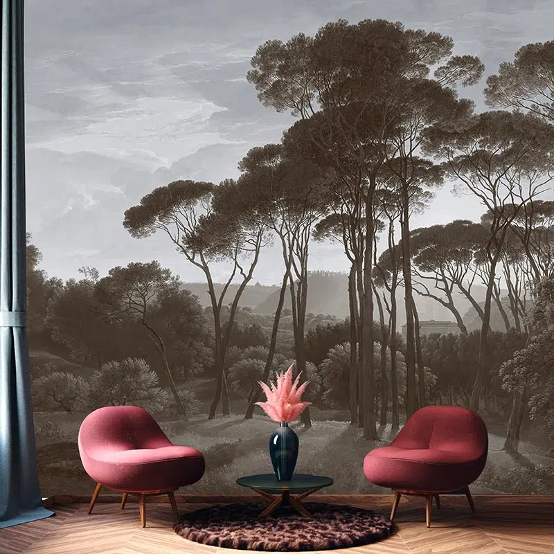 Papier peint Paysages lointains – Bagnone marron panoramique Lou Garu