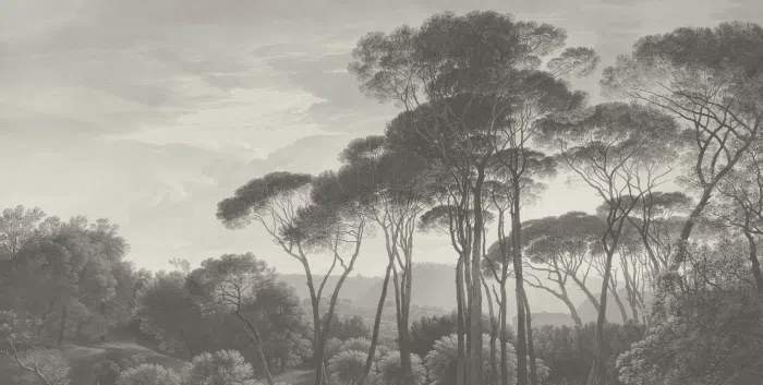 Papier peint Paysages lointains – Bagnone grège panoramique Lou Garu