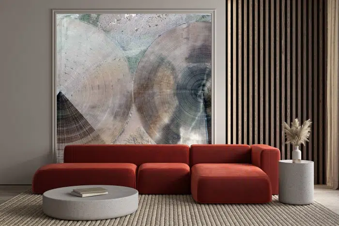 Papier peint Art & Design – Disck Wood panoramique Lou Garu