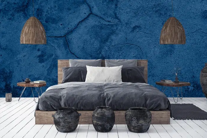 Papier peint - Béton bleu - disponible sur mesure – Image 2