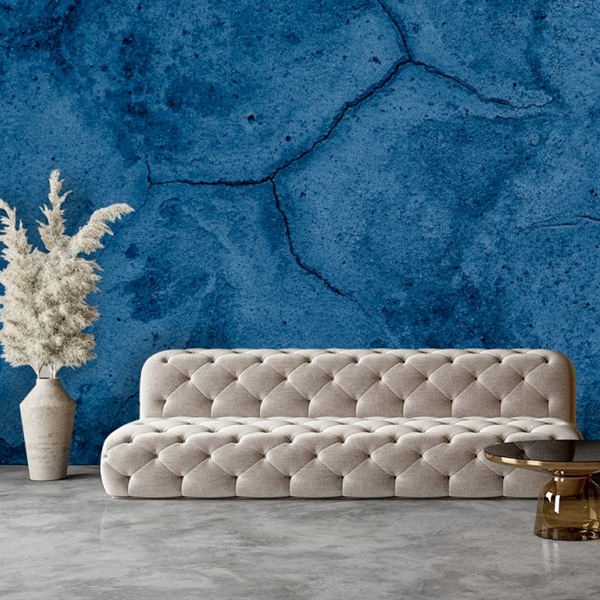 Papier peint Textures – Béton bleu panoramique Lou Garu