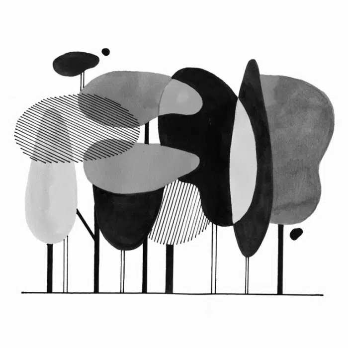 Papier peint Art & Design – Minimalist Tree panoramique Lou Garu
