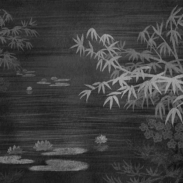 Papier peint Essences Asiatiques – Fleuve Amour noir panoramique Lou Garu