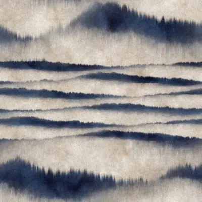 Papier peint – Blue Lines – disponible sur mesure panoramique Lou Garu