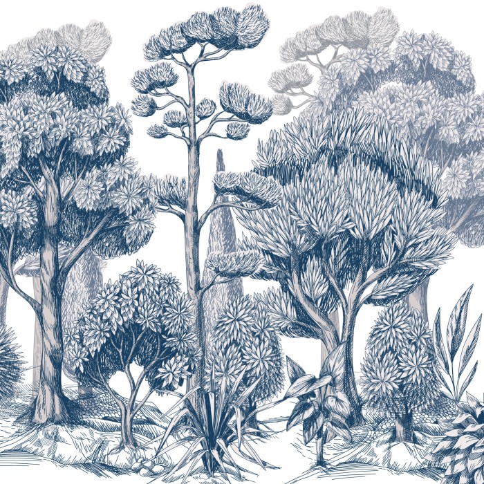 Papier peint - Bosquet bleu - 2 tailles standards - disponible sur mesure