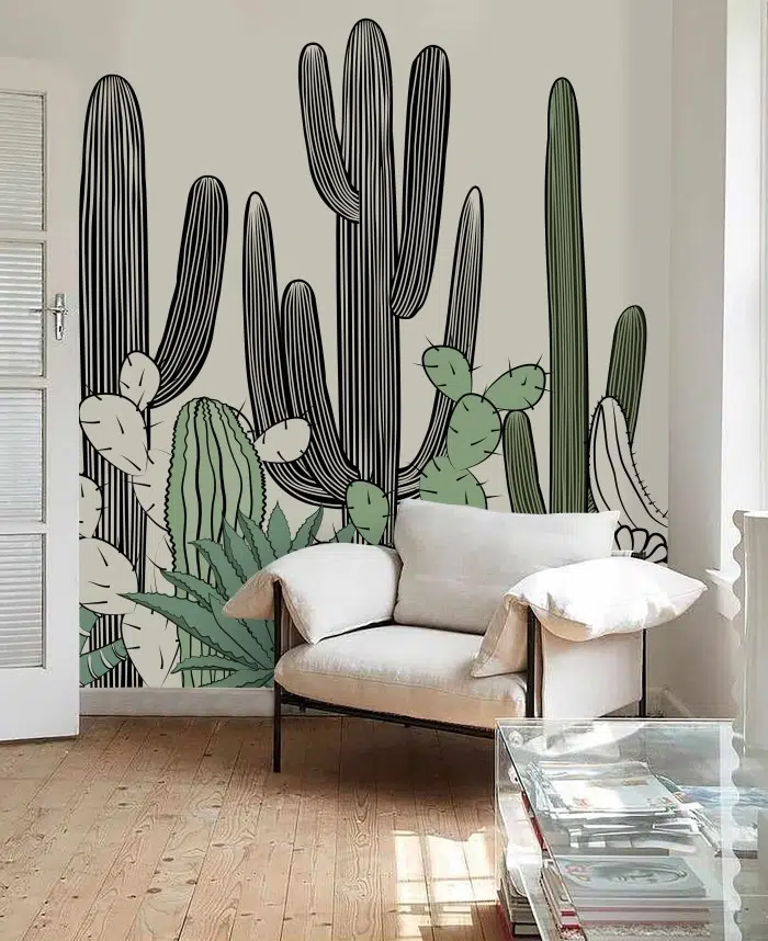 Papier peint – CACTUS – 2 tailles standards – disponible sur mesure panoramique Lou Garu