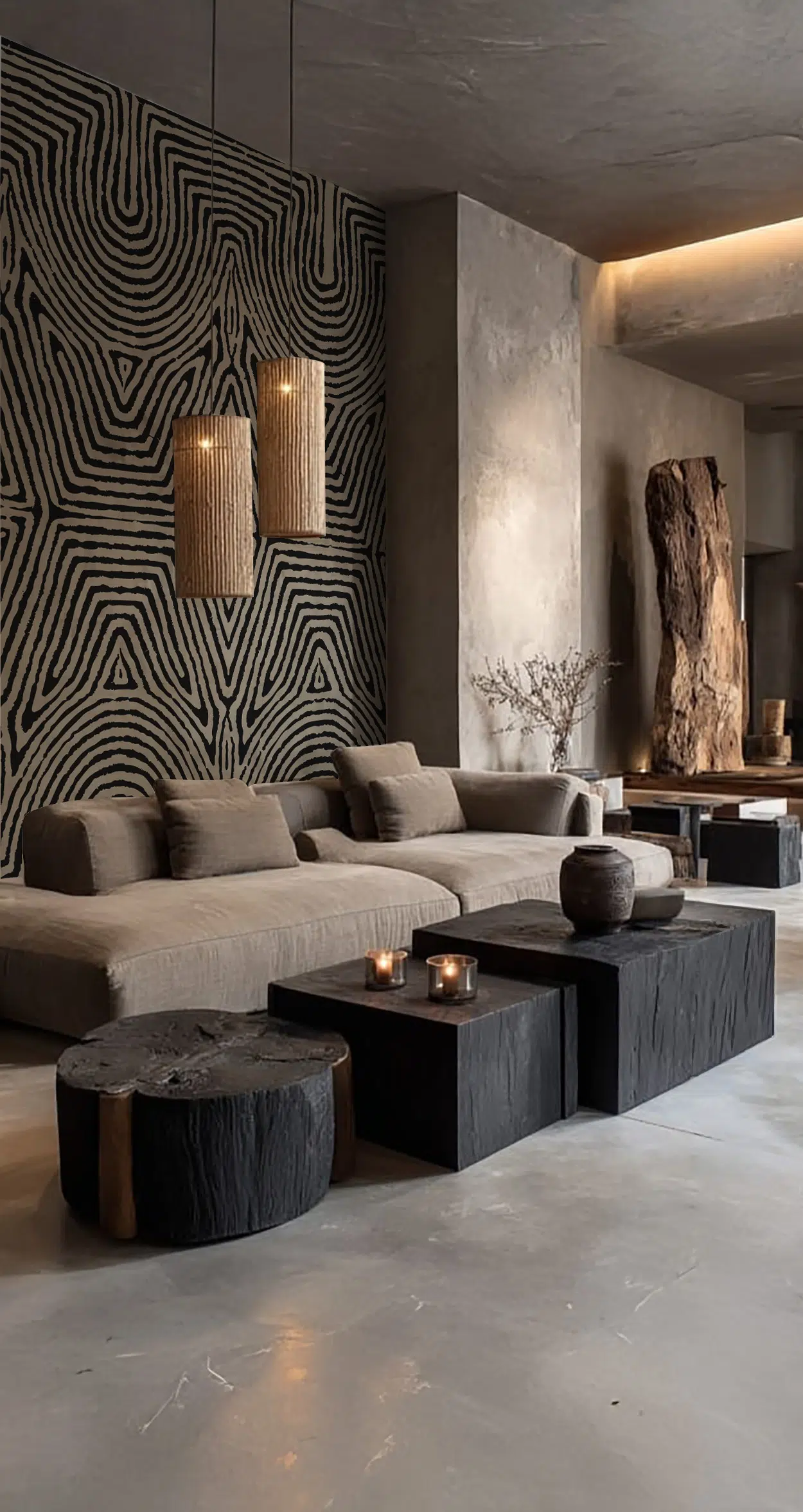 Papier peint – Kanchi – 2 tailles standards – 2 couleurs – disponible sur mesure panoramique Lou Garu Papier peint - Kanchi - 2 tailles standards - 2 couleurs - disponible sur mesure – Image 2